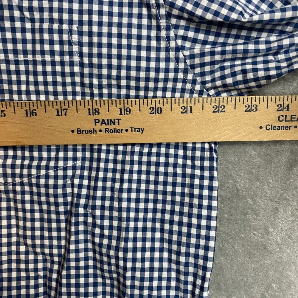 Old Navy Mens L Plaid Button-Down Shirt Blue 100% Cotton